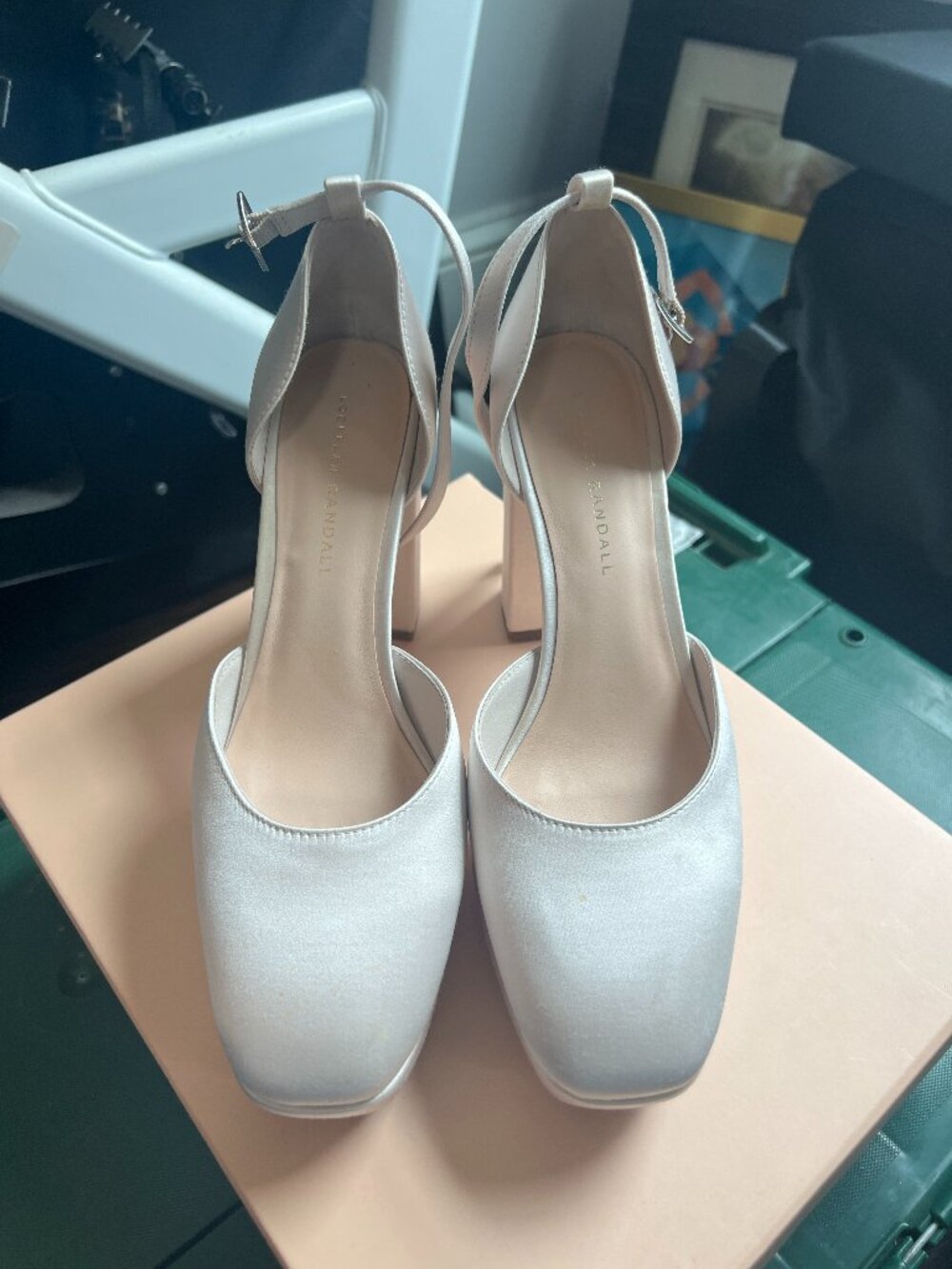 Loeffler Randall White Satin/Silk Heels